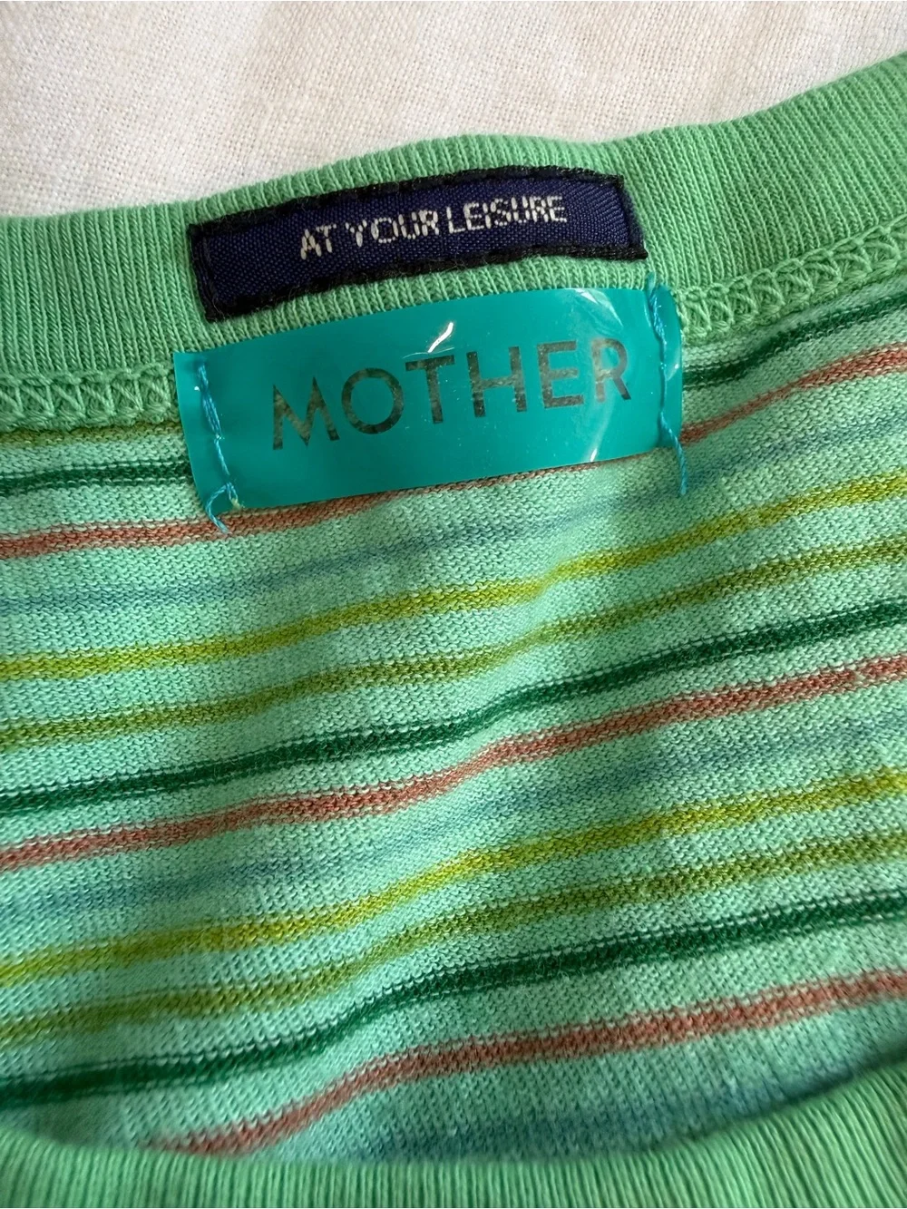 MOTHER The Silent Type Binding Muscle Tee Summer Green - Picture 5 of 10